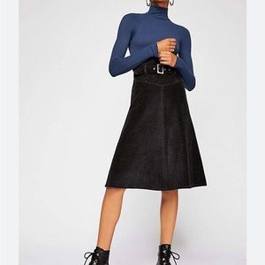Free people Belt it up cord midi skirt